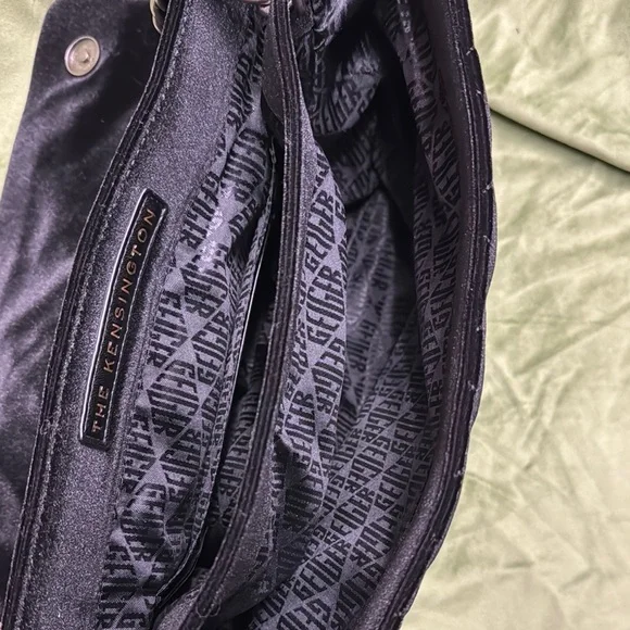 Black Quilted Handbag with Multicolor Gem Accents - Picture 10 of 12